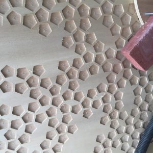 Pentaflake pattern being cut into plywood by Maslow CNC.